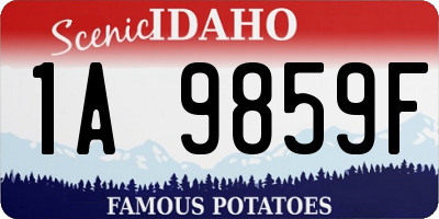 ID license plate 1A9859F
