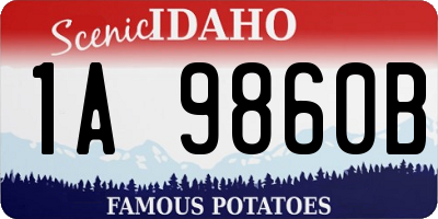 ID license plate 1A9860B