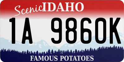 ID license plate 1A9860K