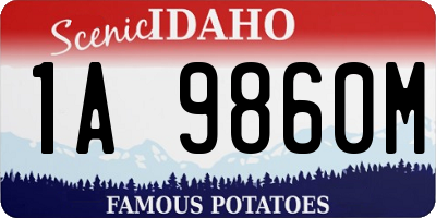 ID license plate 1A9860M