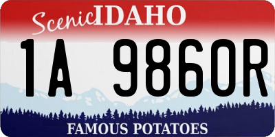 ID license plate 1A9860R