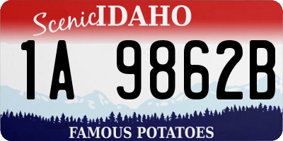 ID license plate 1A9862B