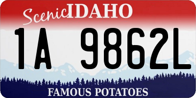 ID license plate 1A9862L