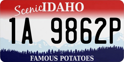 ID license plate 1A9862P