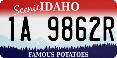 ID license plate 1A9862R