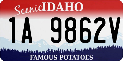 ID license plate 1A9862V