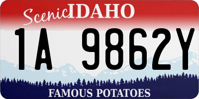 ID license plate 1A9862Y