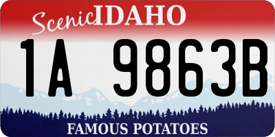 ID license plate 1A9863B