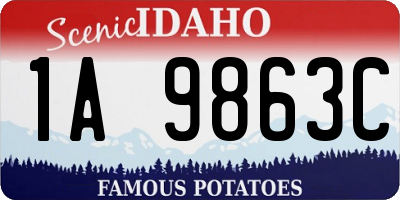 ID license plate 1A9863C