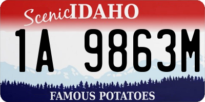 ID license plate 1A9863M