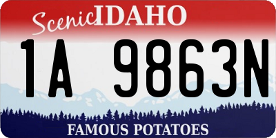 ID license plate 1A9863N