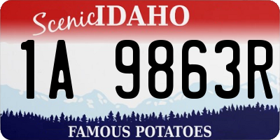 ID license plate 1A9863R