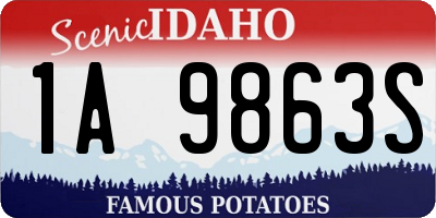 ID license plate 1A9863S