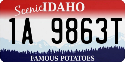 ID license plate 1A9863T