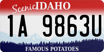 ID license plate 1A9863U