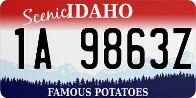 ID license plate 1A9863Z