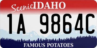 ID license plate 1A9864C
