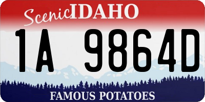 ID license plate 1A9864D