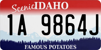 ID license plate 1A9864J
