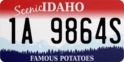 ID license plate 1A9864S