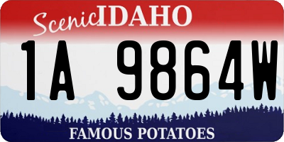 ID license plate 1A9864W