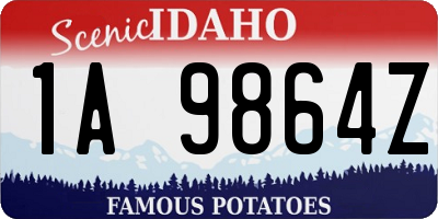 ID license plate 1A9864Z