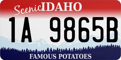 ID license plate 1A9865B