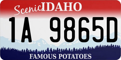 ID license plate 1A9865D