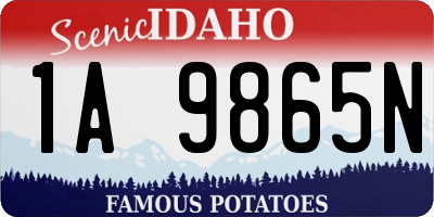 ID license plate 1A9865N