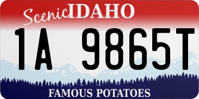 ID license plate 1A9865T