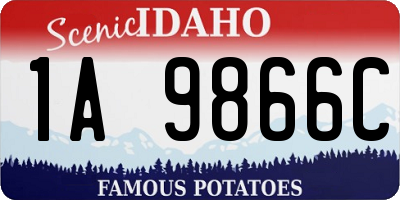 ID license plate 1A9866C