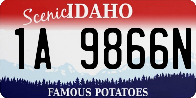 ID license plate 1A9866N