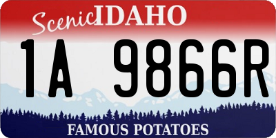 ID license plate 1A9866R