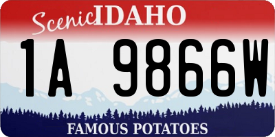 ID license plate 1A9866W