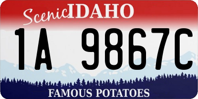ID license plate 1A9867C