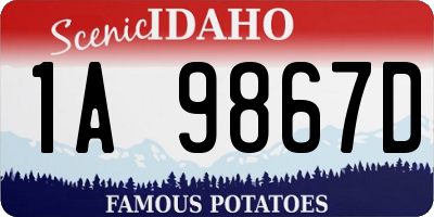 ID license plate 1A9867D