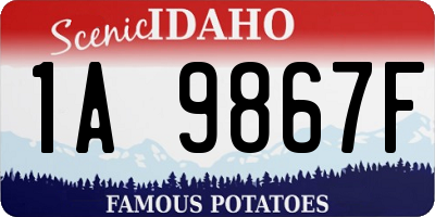 ID license plate 1A9867F