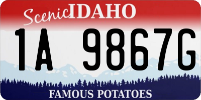 ID license plate 1A9867G