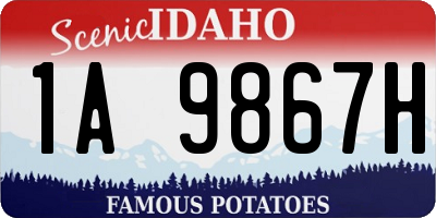 ID license plate 1A9867H