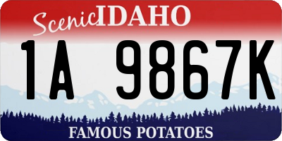ID license plate 1A9867K