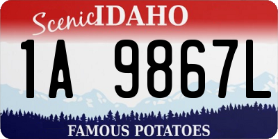 ID license plate 1A9867L