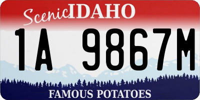 ID license plate 1A9867M