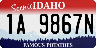 ID license plate 1A9867N