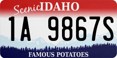 ID license plate 1A9867S