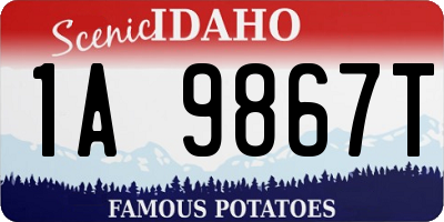 ID license plate 1A9867T