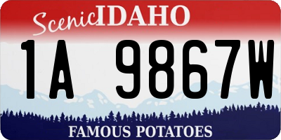 ID license plate 1A9867W