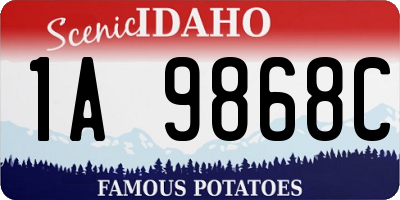 ID license plate 1A9868C