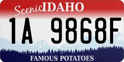 ID license plate 1A9868F