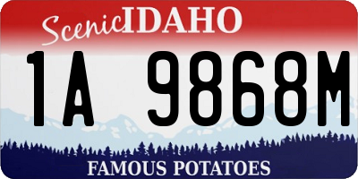 ID license plate 1A9868M