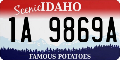 ID license plate 1A9869A
